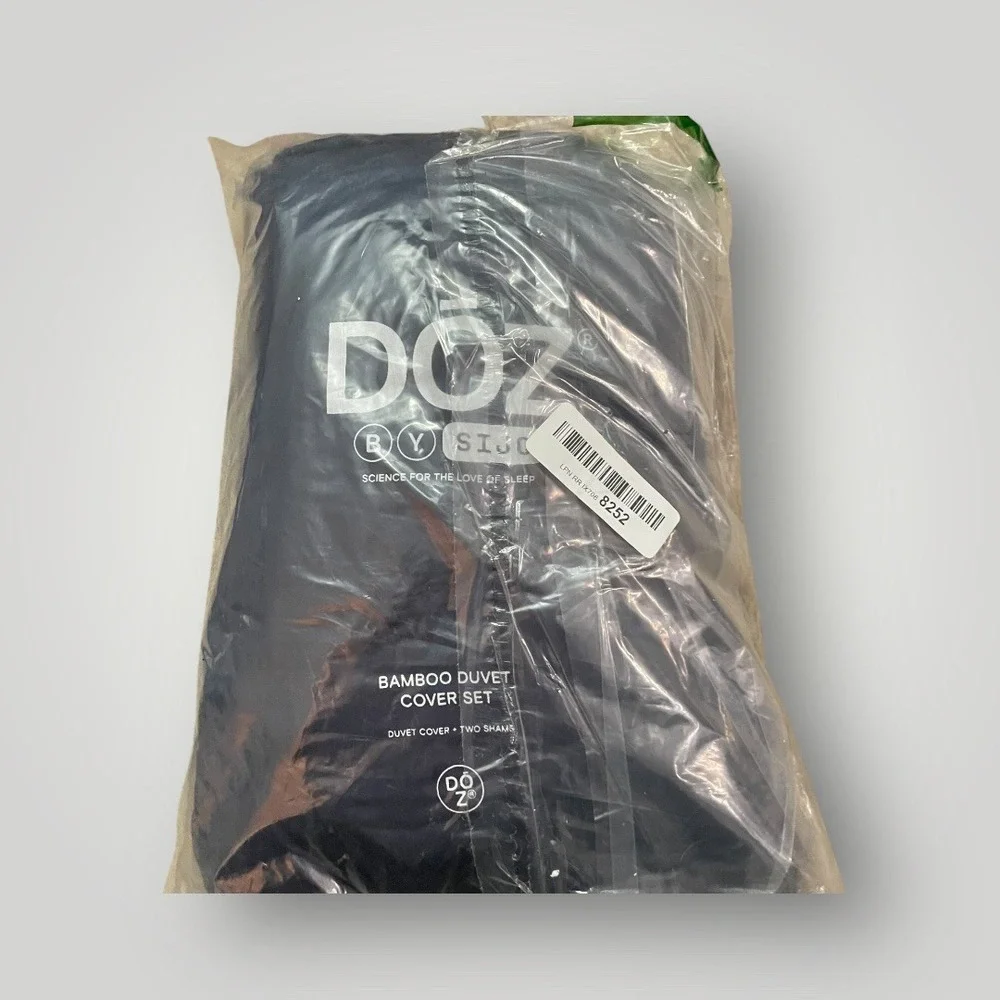 Doz By Sijo Bamboo‎ Duvet Cover Set Full/Queen Sapphire Two Shams Organic Bamboo
